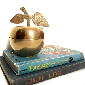 Vintage Brass Apple Trinket Dish | Fall Decor